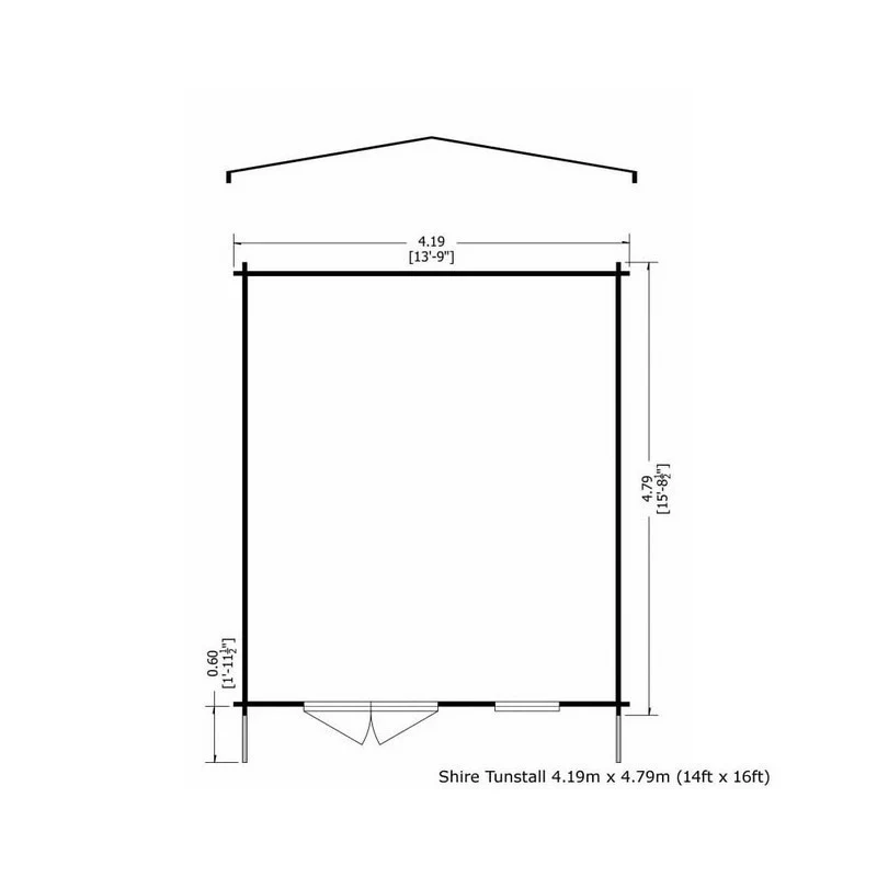Shire Tunstall 13' 8" x 15' 8" Apex Log Cabin - Premium 44mm Cladding Tongue & Groove - Image 2