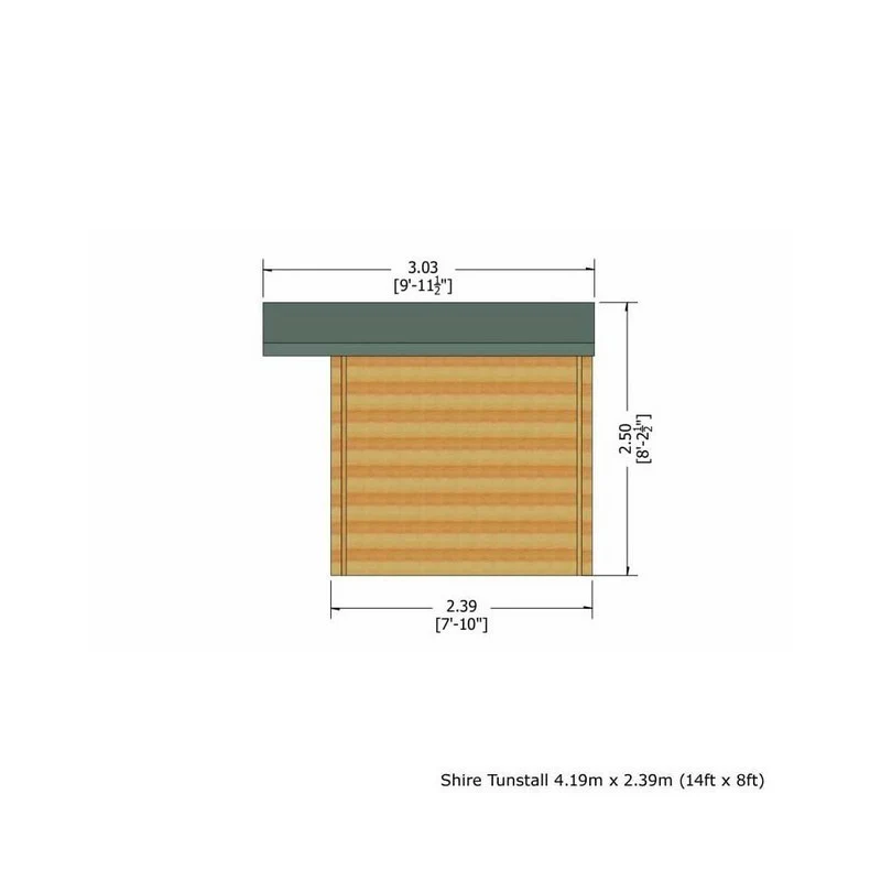 Shire Tunstall 13' 8" x 7' 10" Apex Log Cabin - Premium 44mm Cladding Tongue & Groove - Image 4