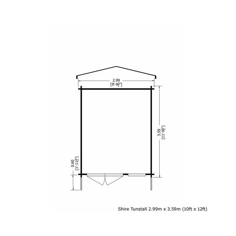 Shire Tunstall 9' 9" x 11' 9" Apex Log Cabin - Premium 34mm Cladding Tongue & Groove - Image 2