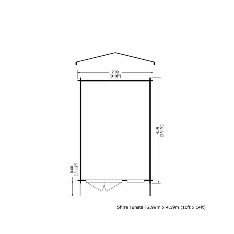 Shire Tunstall 9' 9" x 13' 8" Apex Log Cabin - Premium 28mm Cladding Tongue & Groove - Image 2