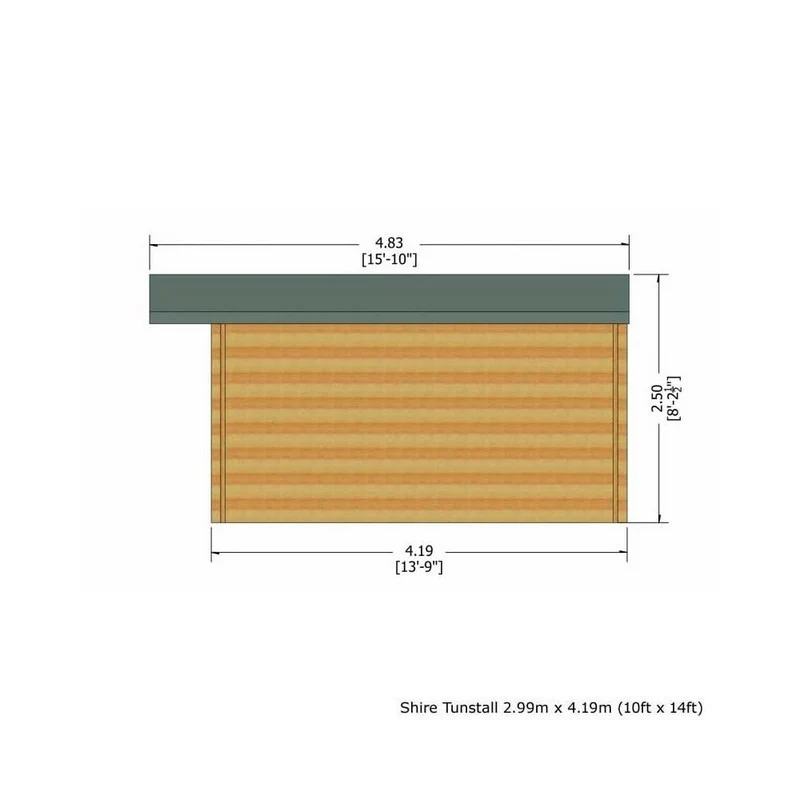 Shire Tunstall 9' 9" x 13' 8" Apex Log Cabin - Premium 28mm Cladding Tongue & Groove - Image 4