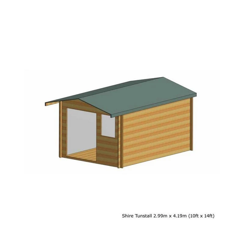 Shire Tunstall 9' 9" x 13' 8" Apex Log Cabin - Premium 28mm Cladding Tongue & Groove - Image 5
