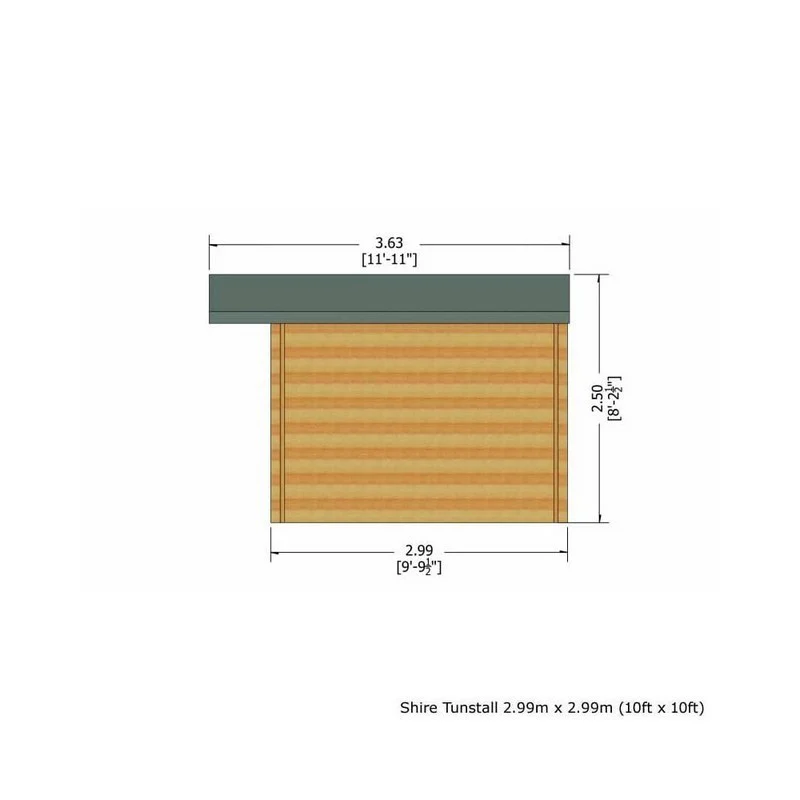 Shire Tunstall 9' 9" x 9' 9" Apex Log Cabin - Premium 34mm Cladding Tongue & Groove - Image 4