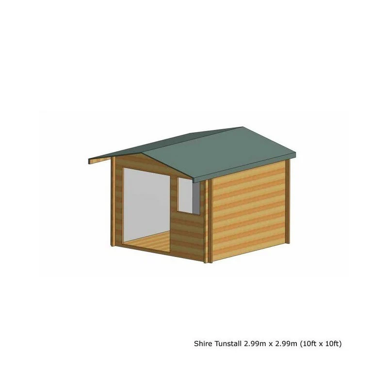 Shire Tunstall 9' 9" x 9' 9" Apex Log Cabin - Premium 34mm Cladding Tongue & Groove - Image 5