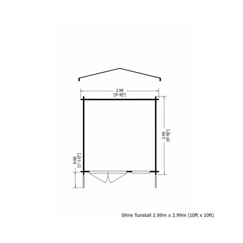 Shire Tunstall 9' 9" x 9' 9" Apex Log Cabin - Premium 44mm Cladding Tongue & Groove - Image 2