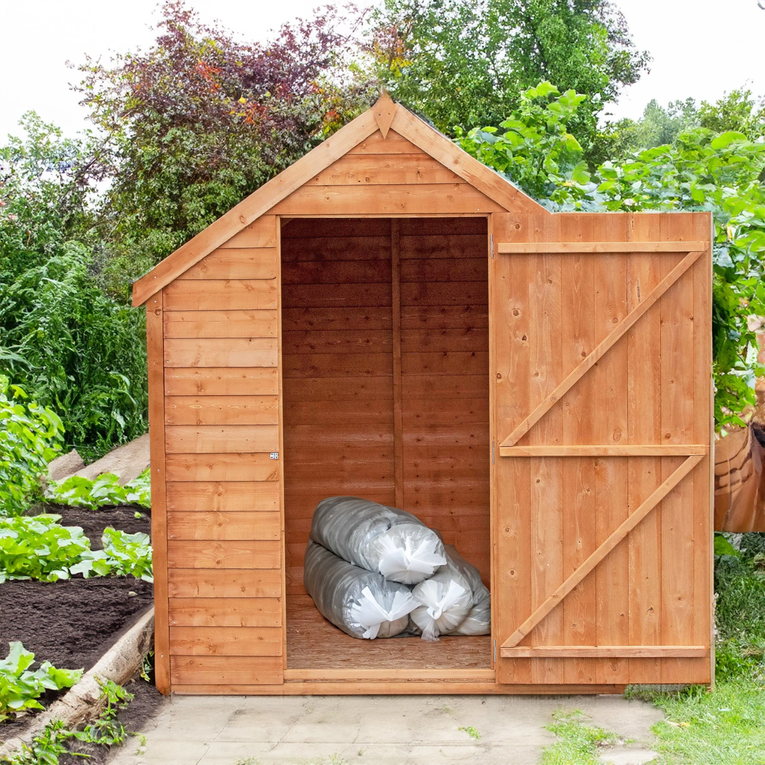 Wiltshire 5' 1" x 6' 8" Apex Shed - Classic Dip Treated Overlap - Image 2