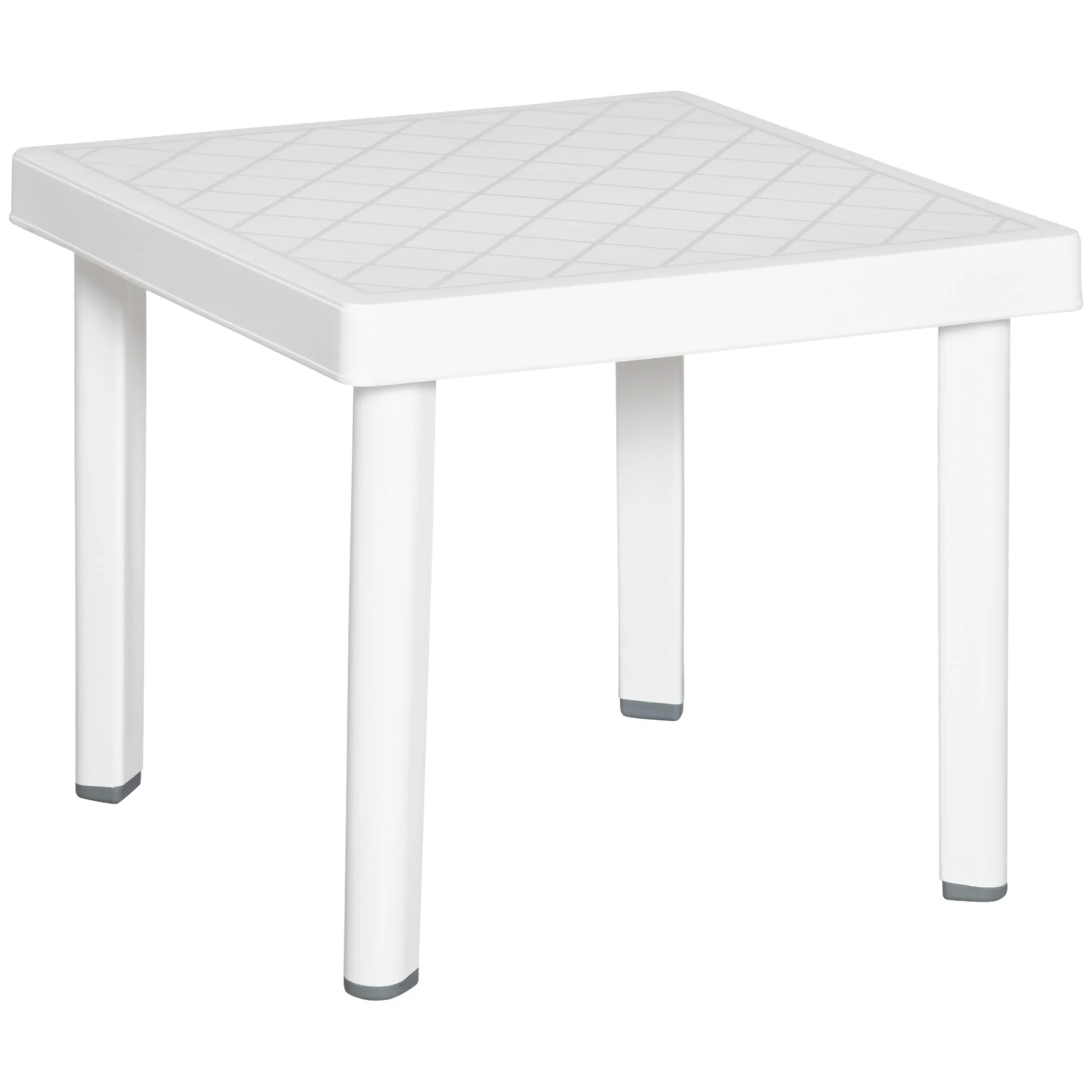 Small Square Plastic Outdoor Table - White