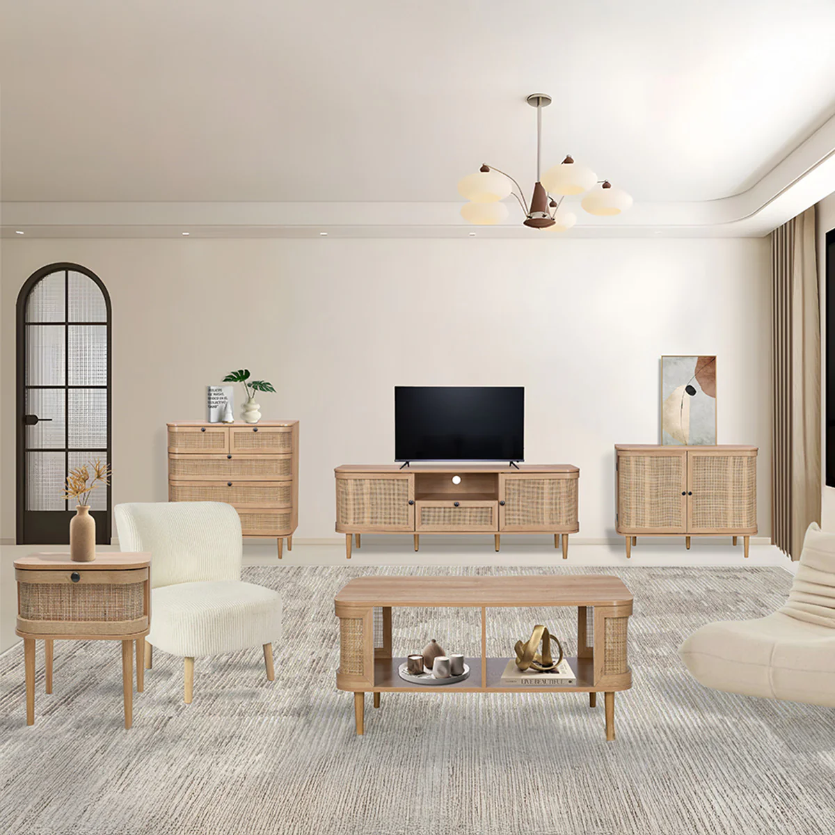Stockholm Coffee Table Beige 2 Shelves - Image 3