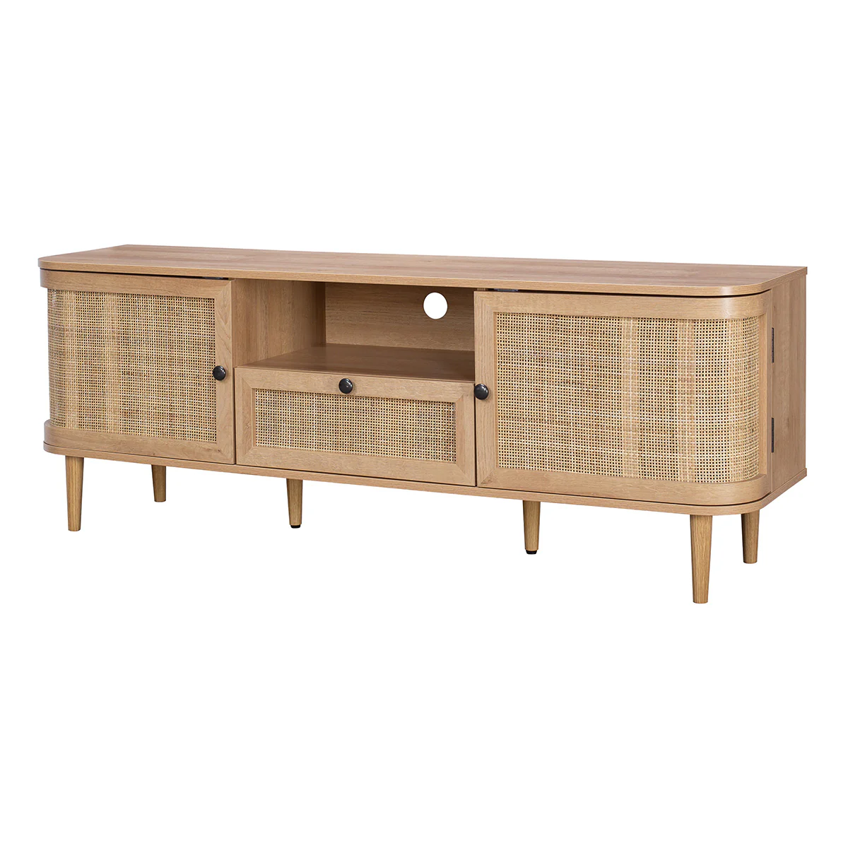 Stockholm TV Unit Beige 1 Shelf 1 Drawer 2 Doors - Image 2