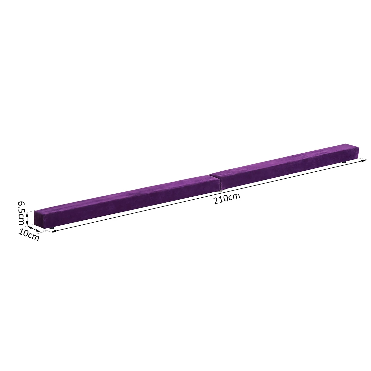 Suede Upholstered Wooden Folding Balance Beam Trainer Purple - Image 4