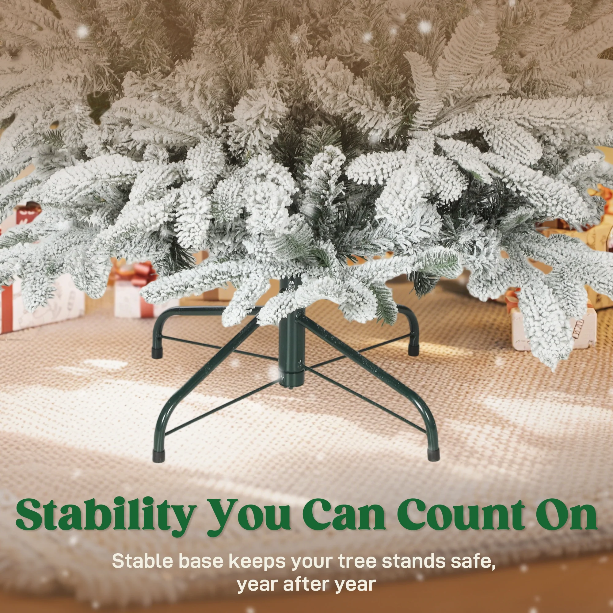 5ft Christmas Tree Artificial - White Frosted Green  717 Tips - Image 7