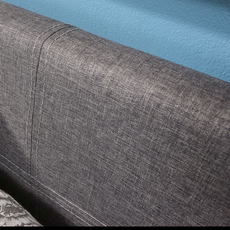 Winston Small Double Ottoman Bed Fabric Black 4 x 7ft - Image 3